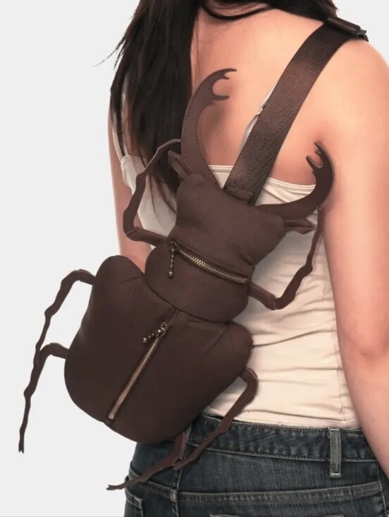 Redflies Handbags - Red flies brown beetle bag crossbody bag NWOT
